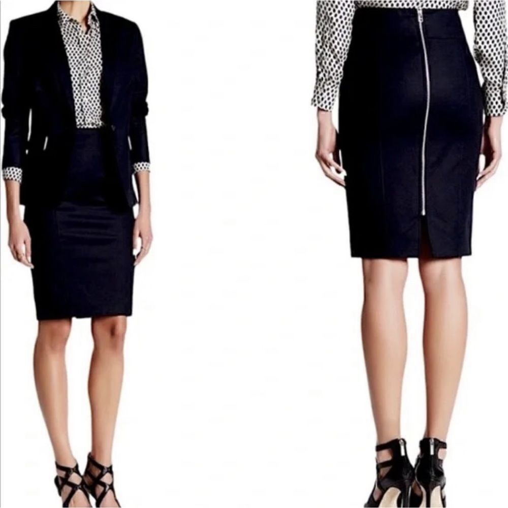 Veronica Beardstriped Stretch Pencil Skirt (Size 1)